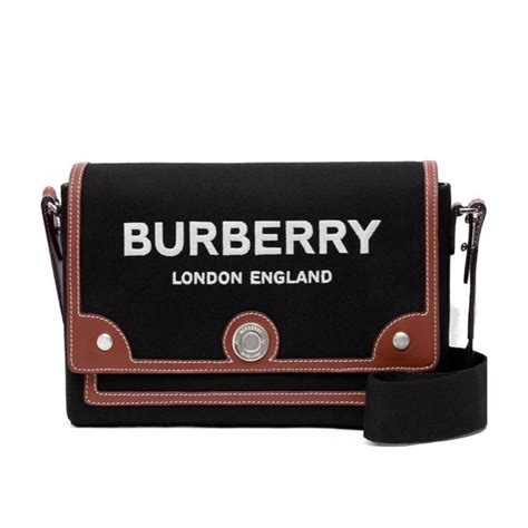 burberry 肩 包|大号格纹肩背包 (黑色/平布白) .